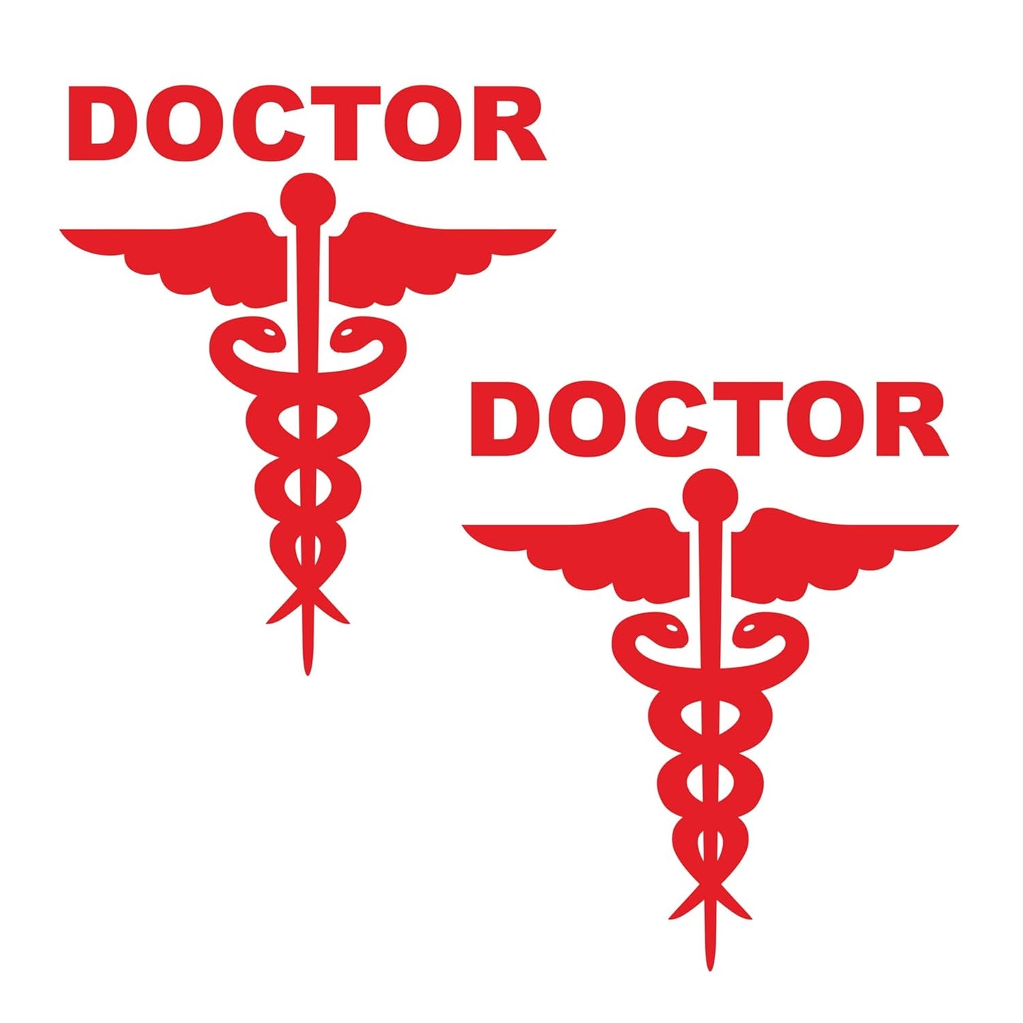 Akshar Arts Bhuwana Red Doctor Car Decal Sticker Doctor Logo Sticker for Car and Bike Reflective and Water Proof Pack of 2 (Size 5.8 * 6 Inch)