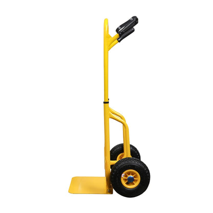 STANLEY SXWT-FT520 Steel Folding Handtruck,120kg Load Capacity,Ergonomic Handle with Knuckle Protection,10" Large Pneumatic Wheels,Foldable Base Plate,Open Dimn: 52x48x113 cm,Folded Dimn: 28x48x80 cm
