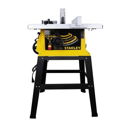 STANLEY SST1801-IN 1800W 254mm Table Saw With Frame, For Heavy-Duty Applications & Cutting Plywood, 150-hours Runtime, Compatible with 10” Cutting Blades, 1 Year Warranty, Yellow and Black