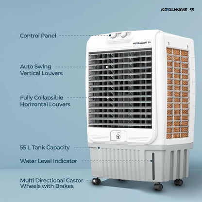 Havells KoolWave 55 L Desert Air Cooler (White Grey)