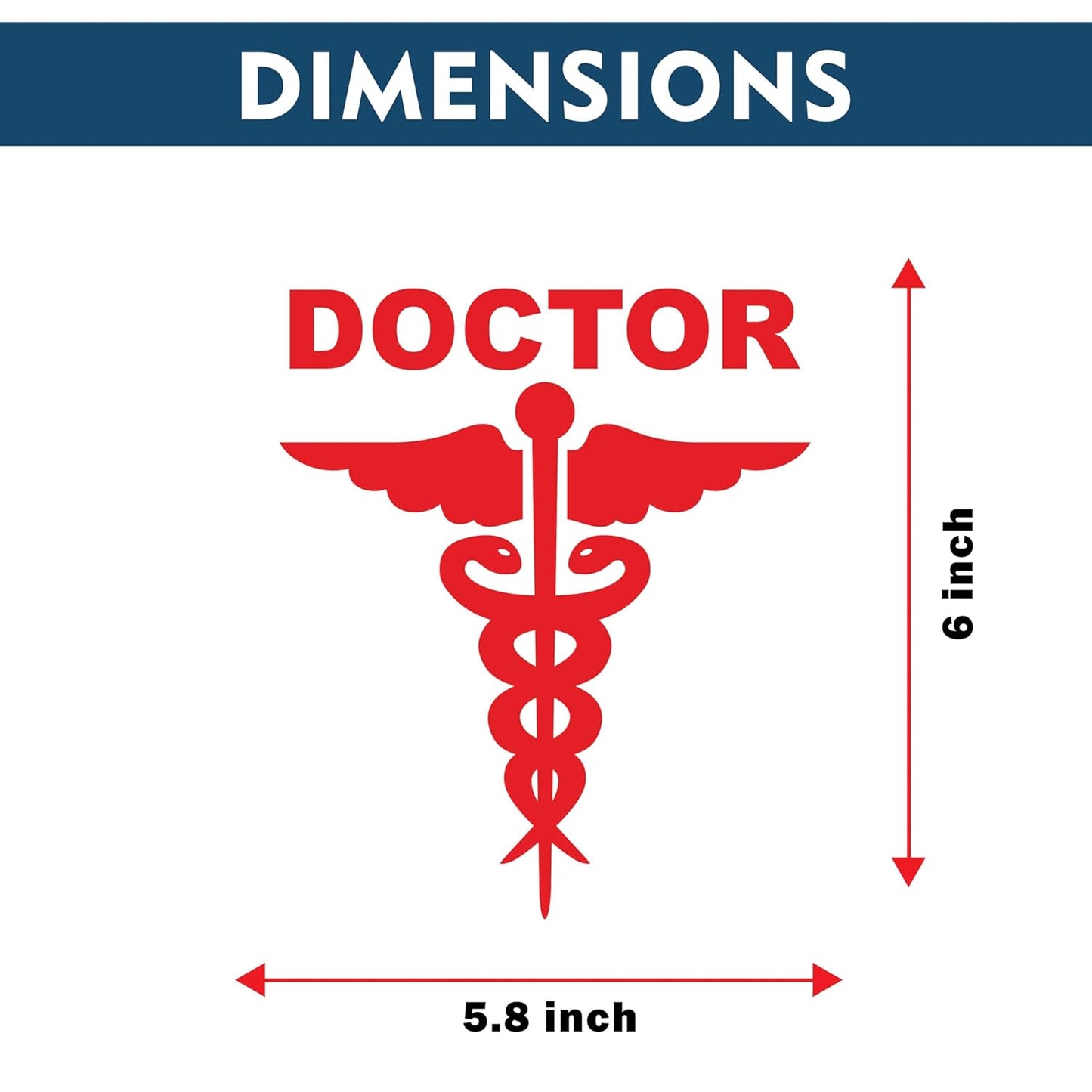 Akshar Arts Bhuwana Red Doctor Car Decal Sticker Doctor Logo Sticker for Car and Bike Reflective and Water Proof Pack of 2 (Size 5.8 * 6 Inch)