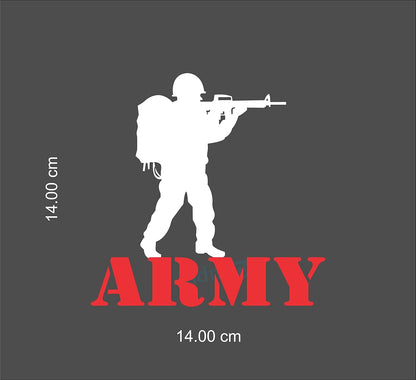 "Akshar Arts Bhuwana Indian Army Sticker for car "