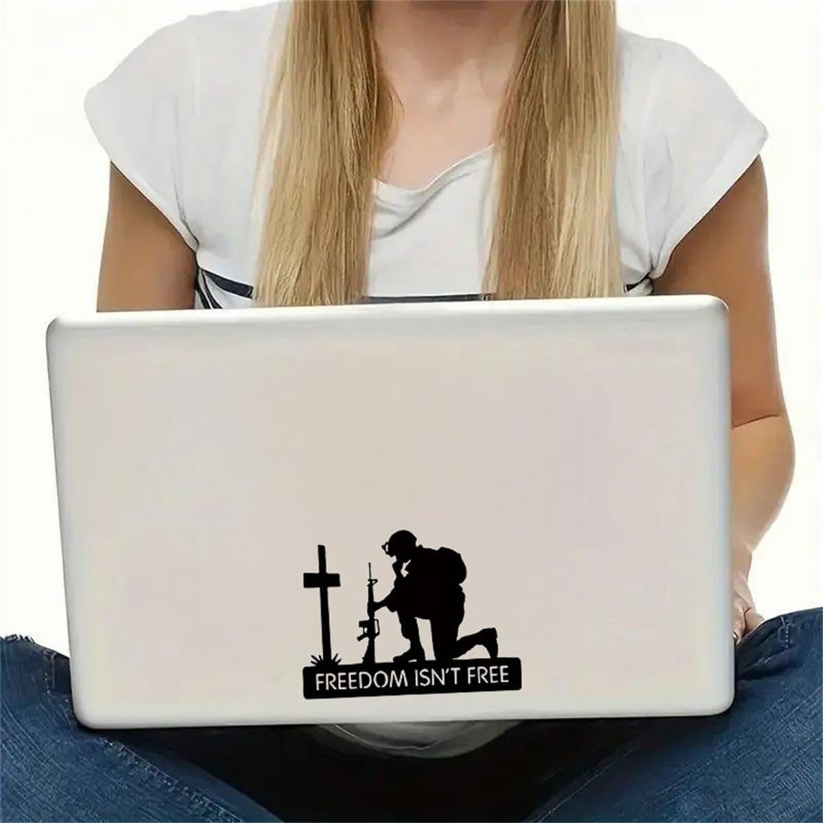 Akshar Arts Bhuwana Freedom Isn’t Free Soldier Vinyl Sticker – Military Tribute Car Decal, Waterproof & Weatherproof Patriotic Sticker for Cars, Trucks, Laptops, Windows – Fallen Soldier Memorial (7" x 5.3")