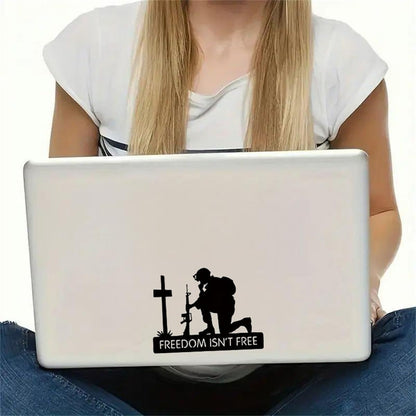 Akshar Arts Bhuwana Freedom Isn’t Free Soldier Vinyl Sticker – Military Tribute Car Decal, Waterproof & Weatherproof Patriotic Sticker for Cars, Trucks, Laptops, Windows – Fallen Soldier Memorial (7" x 5.3")