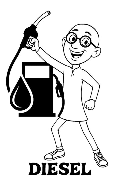Akshar Arts Bhuwana Car Sticker Vinyl Stickers Diesel Sticker for Car Exterior Waterproof Scratch Proof, Weather Resistant Decals Black White Cute Cartoon Jerry (Patlu Cartoon -Car..)