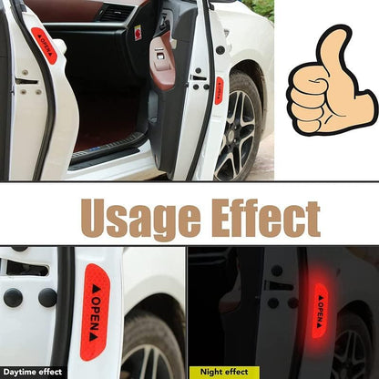 Akshar Arts BhuwanaCar Door Reflective Open Warning Safety Sticker(Red),Plastic,Self-Adhesive,9.5x2.5x0.2cms