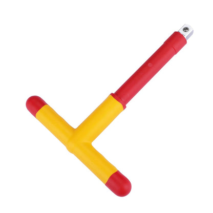 Stanley STMT77851-23B 1/2" VDE Insulated T-Handle Wrench 200mm, Ideal For Repair Of Electric Vehicles, Red and Yellow