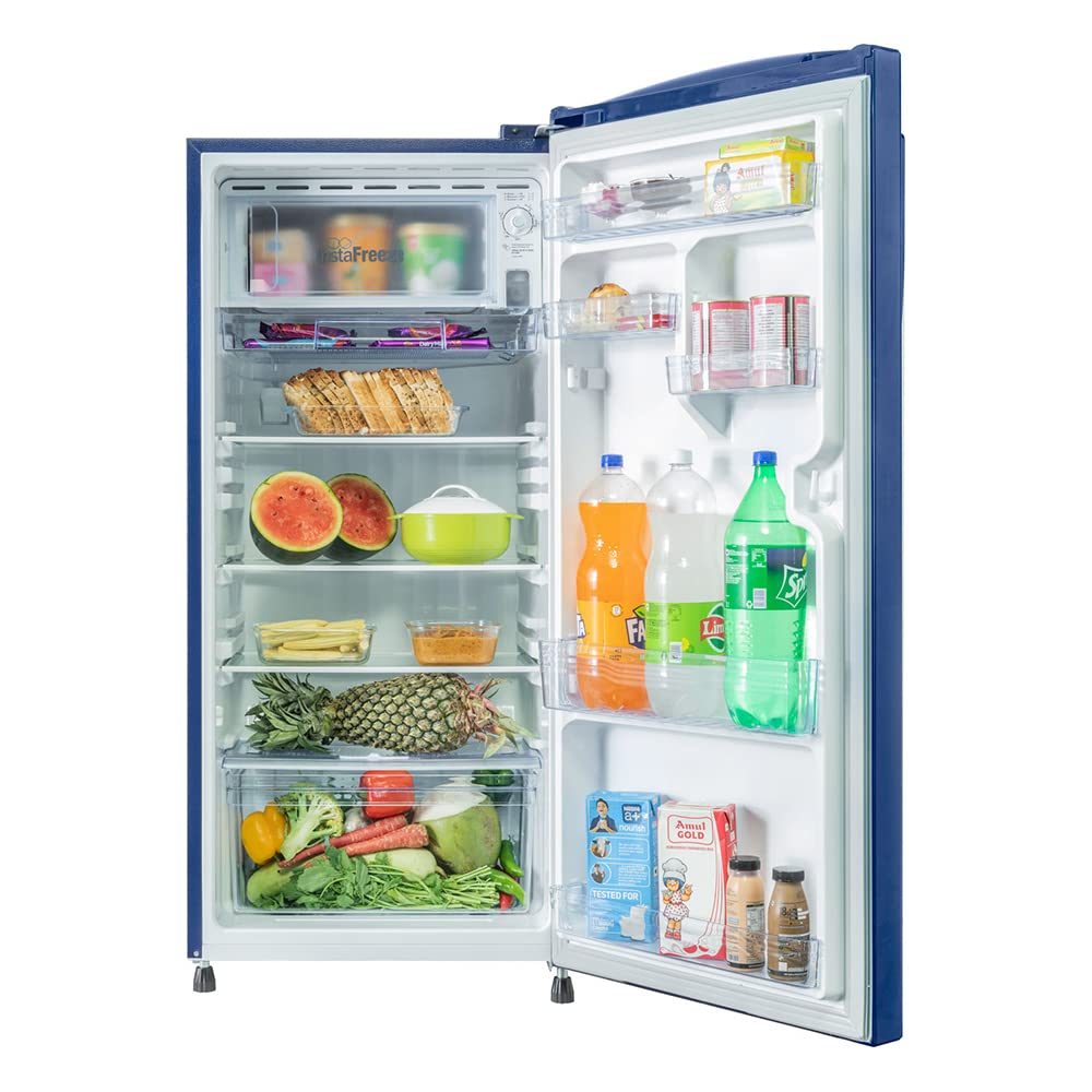 Havells-Havells -LLOYD Refrigerator Single Door 225L 2 Star Fixed Speed Zephyr Blue GPPS/Honey Comb GLDC242SZBT2PB