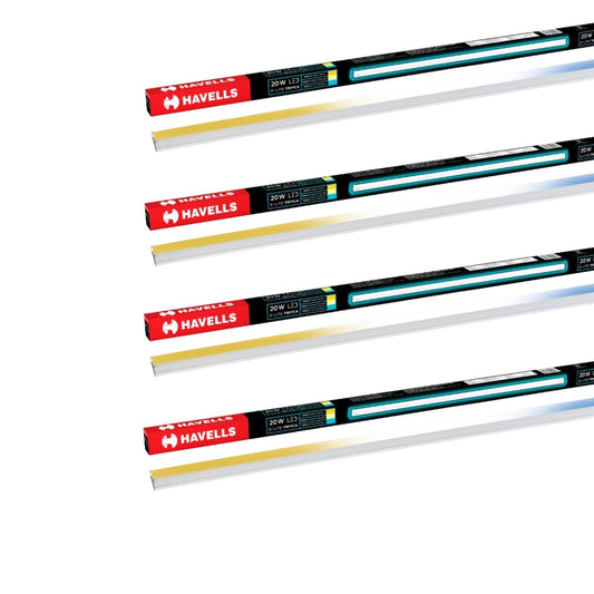 Havells 20W 3 in 1 LED Batten Tubelight|Energy Efficient|Three Color Temperatures(Warm White,Neutral White,Cool White)|Upto 4KV Surge Protection |Made in India | (Triyca)|Pack of 4