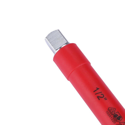 Stanley STMT77851-23B 1/2" VDE Insulated T-Handle Wrench 200mm, Ideal For Repair Of Electric Vehicles, Red and Yellow