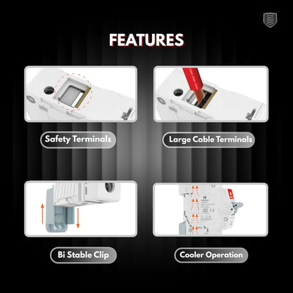 Havells AC MCB C Curve – High Efficiency Circuit Breaker with 13 Plates Arc Chamber | Safety Terminals | Low Power Consumption | Fast Trip Mechanism (16A 240V)