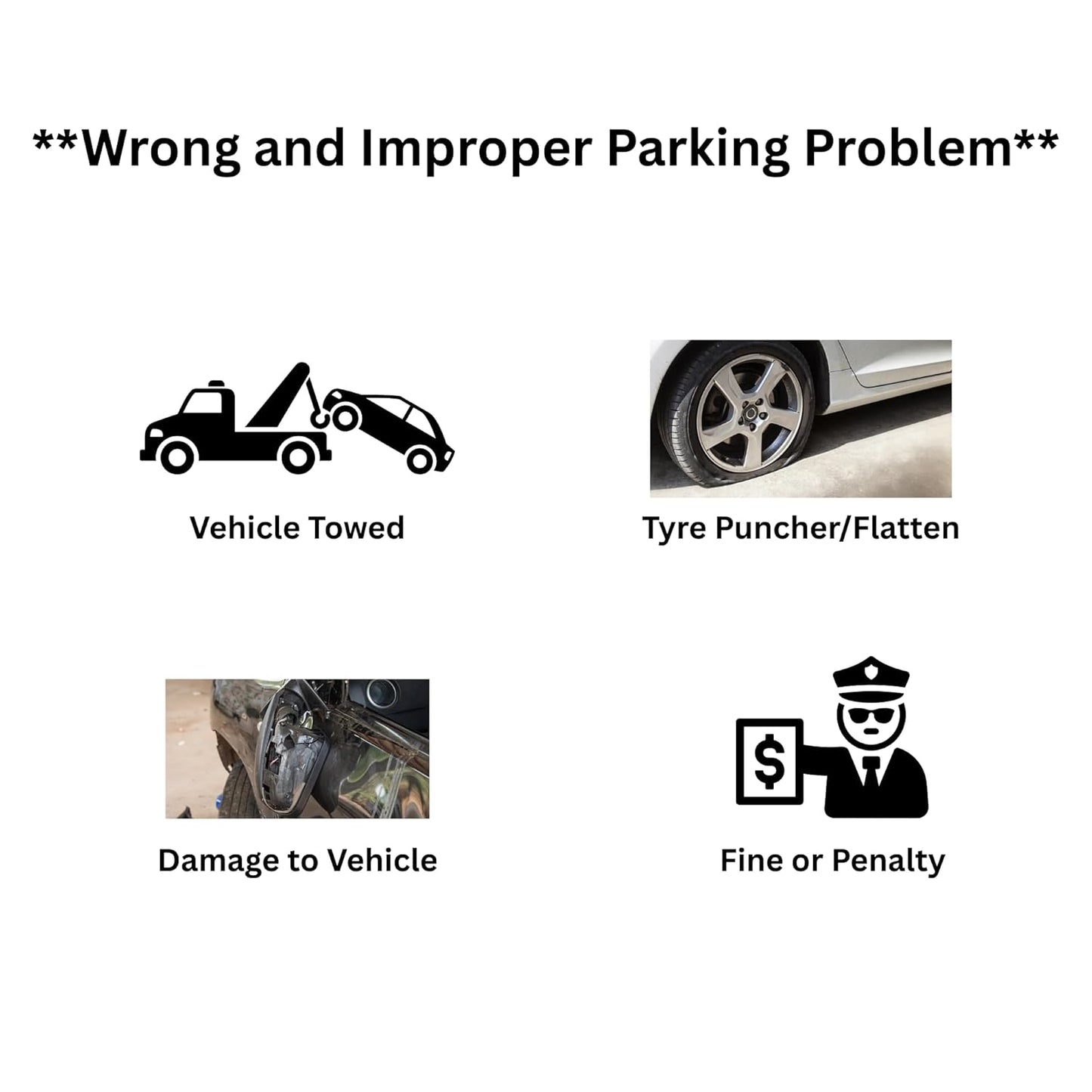 Akshar Arts Bhuwana  Car Parking Sticker, Scan QR Code and Contact Vehicle Owner, Safe & Secure Instant Contact Without Sharing Number, Car_Accessories