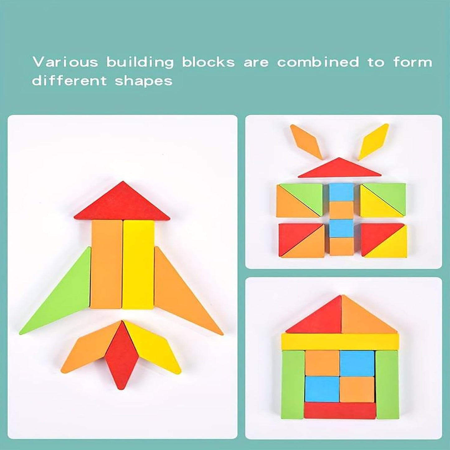 Udaipur HandiCrafts Wooden Shapes Puzzle Learning Toy, Montessori Game Educational Toys for Kids, Intelligence Brain Teaser Puzzle Board with 10 Designer Shapes, Multicolor, 3+ Years (Pack of 1)