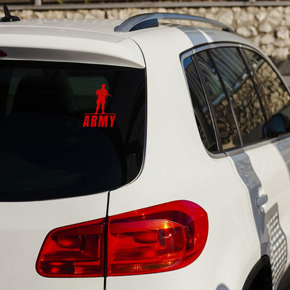 Akshar Arts Bhuwana Army Commander Logo Sticker – Easy Application for Cars– Red Military Insignia Decal for Cars, Bikes, and Laptop