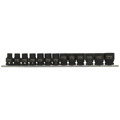 STANLEY STMT73916-8 1/2-inch 10-24mm Impact Socket Set (13-Pieces)