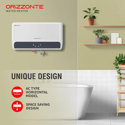 Havells Orizzonte 25 Litre Storage Water Heater(Geyser)| Anti Rust Tank| Remote Controlled| Digital display| With Shock Safe Plug | Warranty: 7 Year on Tank| Free Installation & Flexi Pipe (White)
