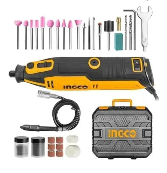 ARNA INGCO Mini Die Grinder Rotary 130W Tool Kit with 52pcs accessories and Variable Speed for Drilling, Sanding, Buffing, Polishing, Engraving, etc