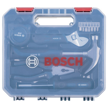 Bosch 12 pieces Hand tool kit for wood and metal, with handtools and bits