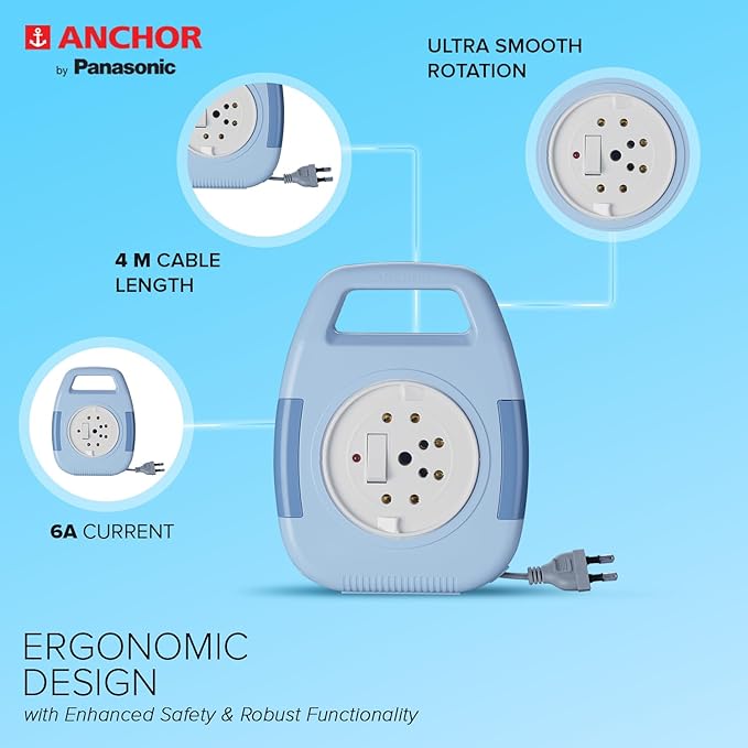 Anchor by Panasonic 6A Cherry Flexicord Socket 2 Pin 4 Mtr