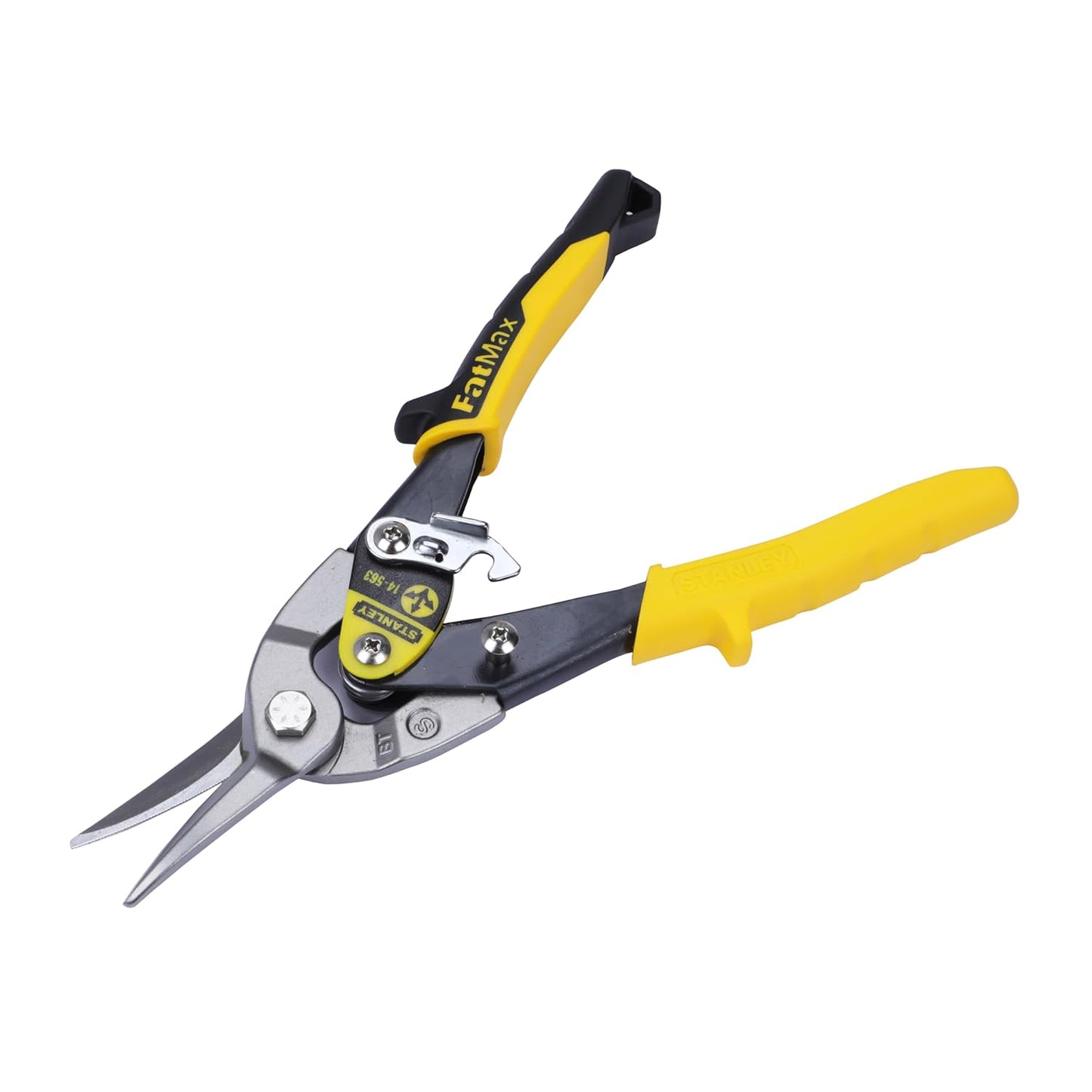 STANLEY 2-14-563 254 mm Aviation Snips Straight Cut Bi-Metal Ideal for Home, DIY & Industrial Use, 1 Year Warranty, YELLOW & BLACK0