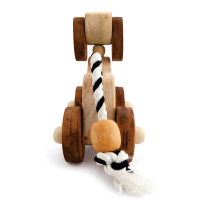UdrCrafts® Wooden Dog Pull-Along Toy for Toddlers | Natural Solid Wood | Cotton Pull String | No Metal | Eco-Friendly & Plastic-Free | Smooth Rolling Wheels | Nursery Decor Toy (1.5–4 Years)