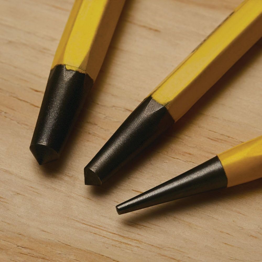 STANLEY 16-299 12 Piece Pin Punches and Cold Chisel Set (Yellow and Black) 700g