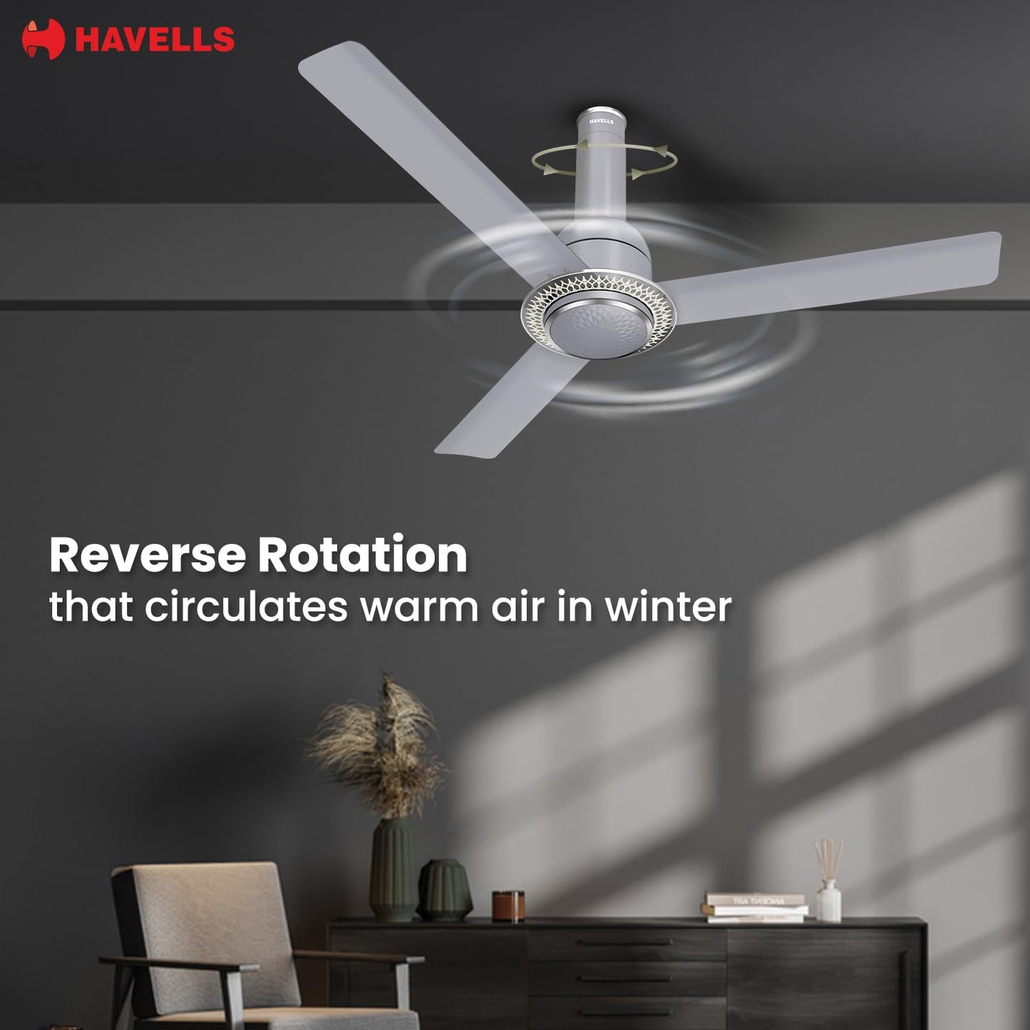 Havells CERA BLDC 1200mm Premium Underlight Ceiling Fan with 100% Pure Copper| Reverse Rotation | Remote Controlled | Watt: 35|Air Flow: 225 cmm|Speed: 350 RPM| 2 Years Manufacturer Warranty (Mist)