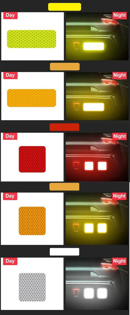 Akshar Arts Bhuwana (Circle Red) 10Pcs Car Truck Bumper Safety Reflective Warning Strip Night Driving Riding Safety Stickers Motorcycle Bicycles Safety Sticker Compabile with Vitara Brezza