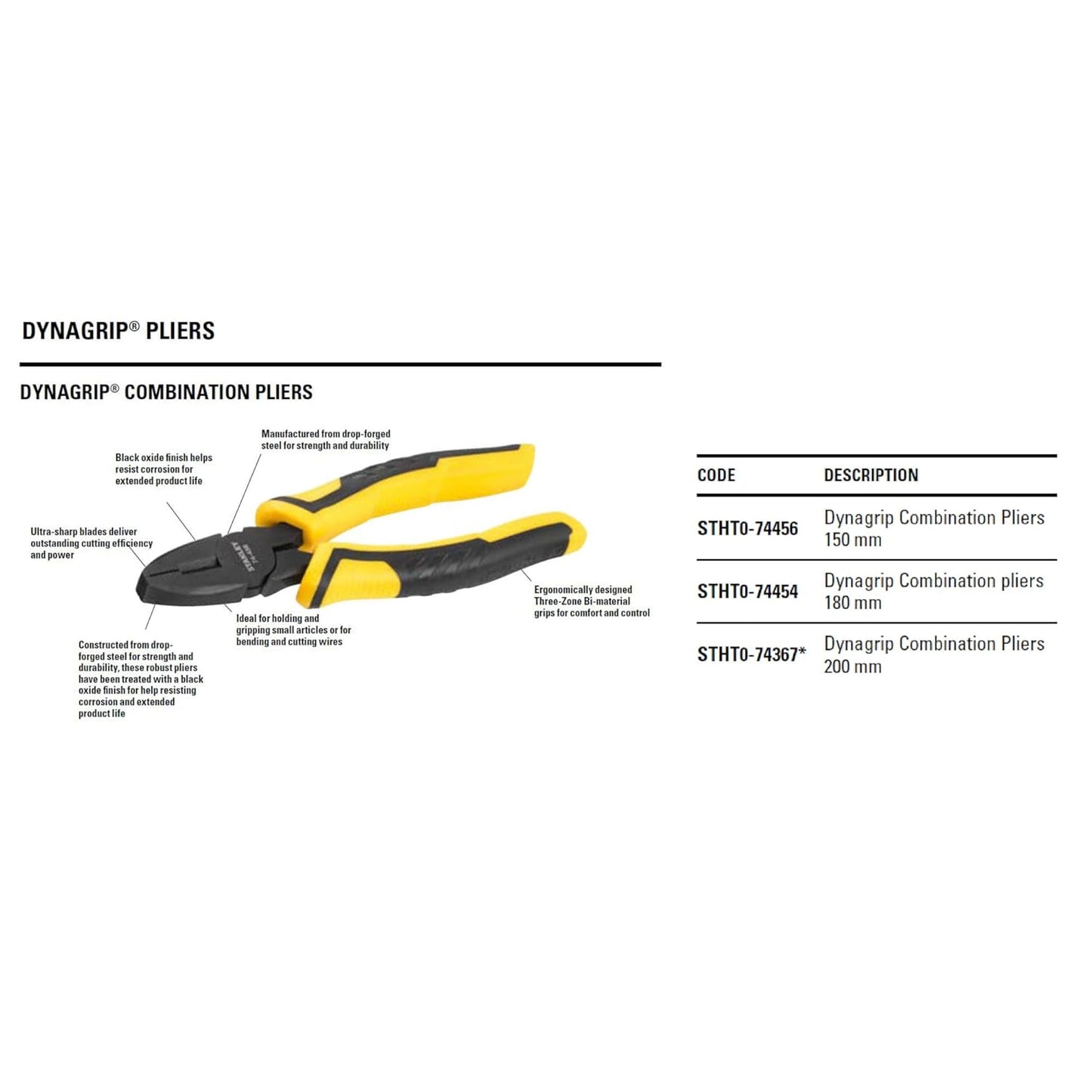 STANLEY STHT0-74454 Combination Plier, 180 mm