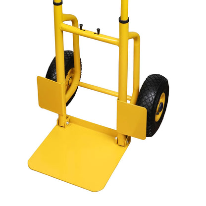 STANLEY SXWT-FT520 Steel Folding Handtruck,120kg Load Capacity,Ergonomic Handle with Knuckle Protection,10" Large Pneumatic Wheels,Foldable Base Plate,Open Dimn: 52x48x113 cm,Folded Dimn: 28x48x80 cm