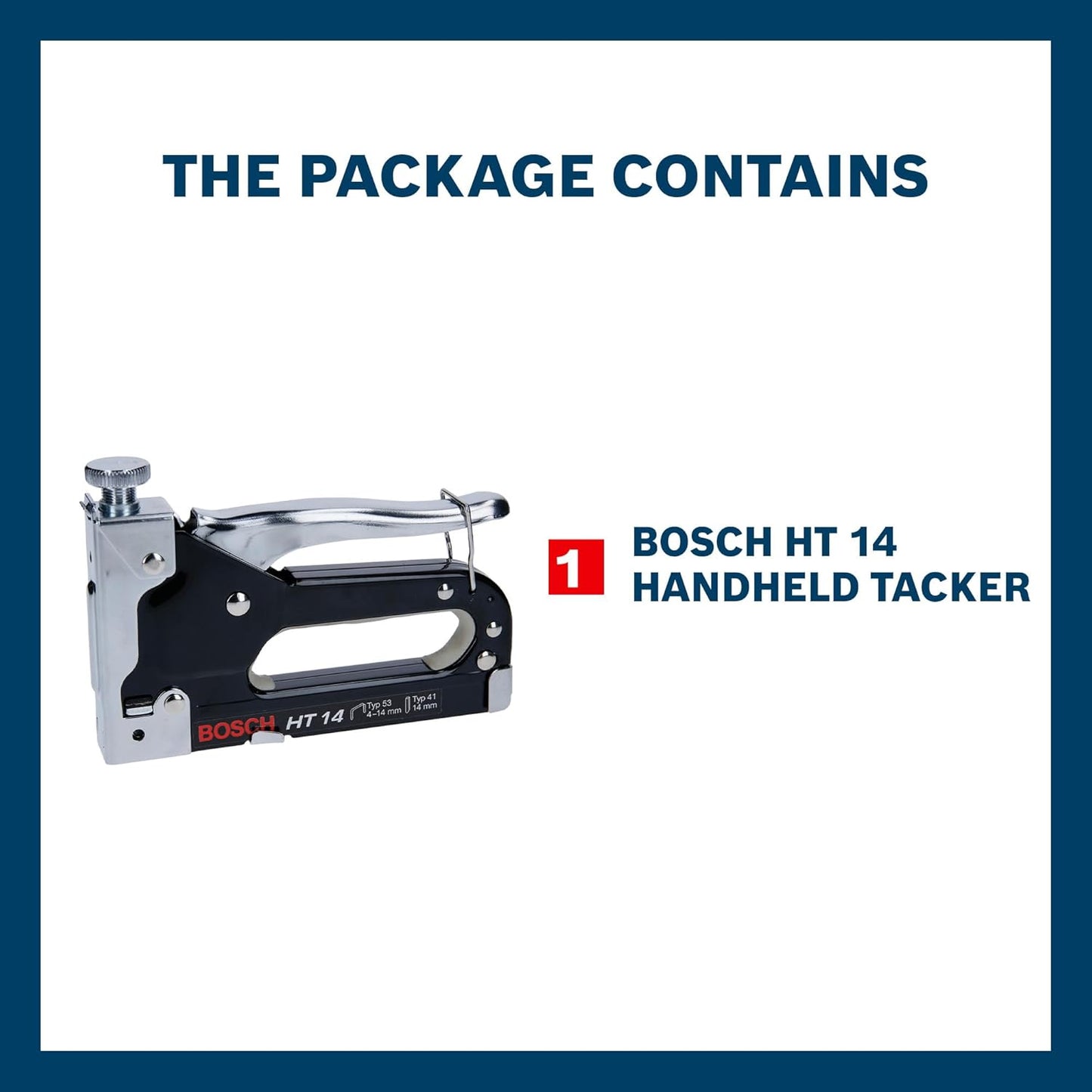 Bosch Professional Handheld Tacker Ht14, Pack Of 1, Suitable For Quick Fixing Of Fabrics, Roofing Felt, Foils, Insulation Materials, Woven Wires And For Light Upholstery Work