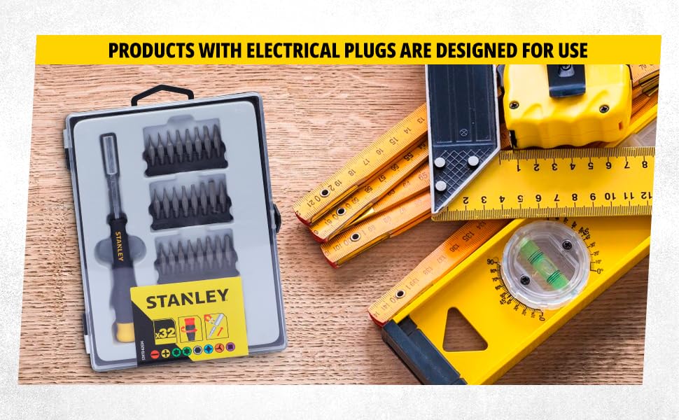 STANLEY STHT0-62634 32-Piece Precision Screwdriver Set with Fast Tip Recognition for Home, DIY & Professional Use, Ideal for Carpentry, Mechanical, Electrical & Plumbing Tasks, YELLOW & GREY