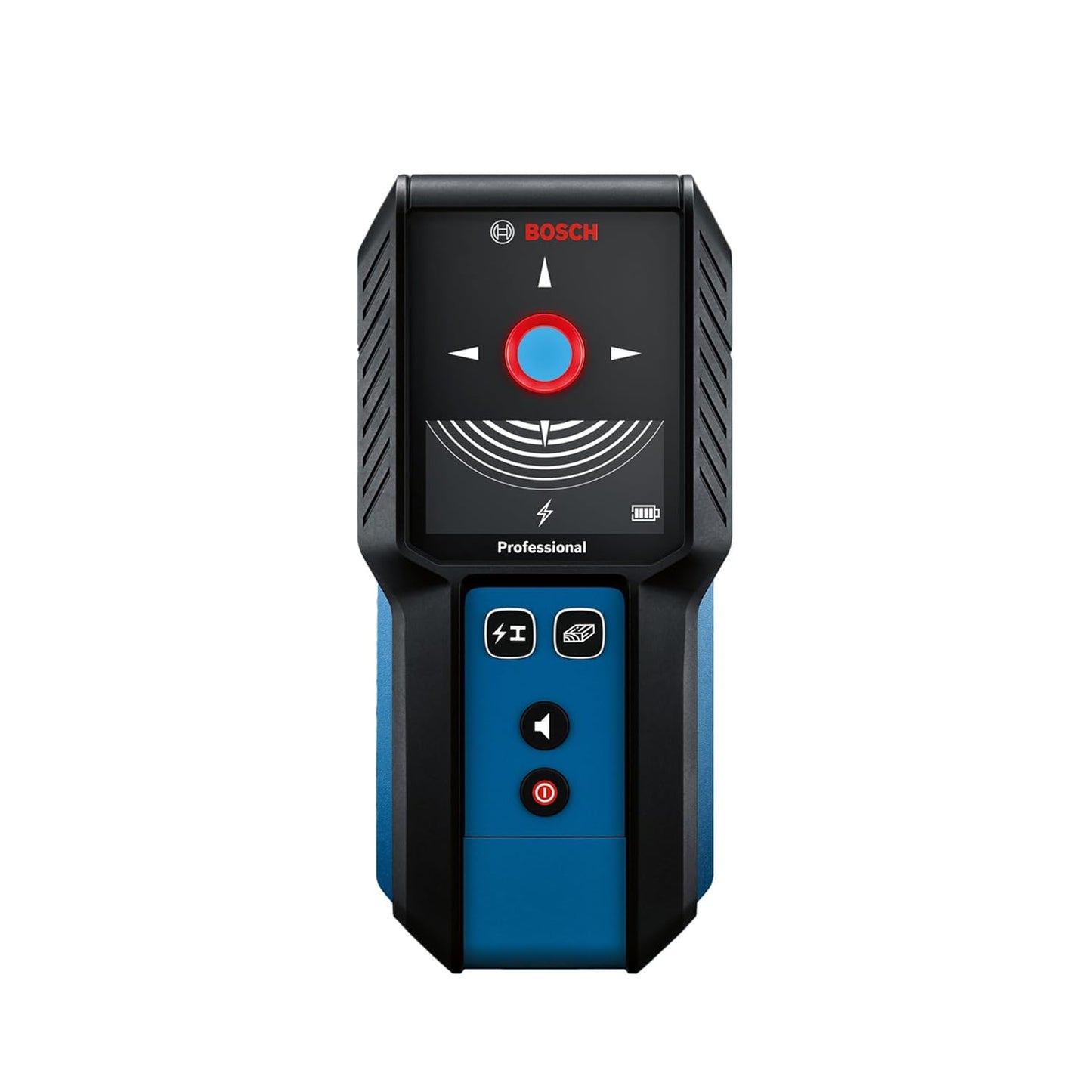 BOSCH GMS 120-27 Professional Wall Scanner Detector-Finds Metals, Live Wires, Wooden Studs in Drywalls, IP54 Dust & Splash Protection, 120 mm Range, Includes Pouch & Batteries, 1Yr Warranty from BOSCH