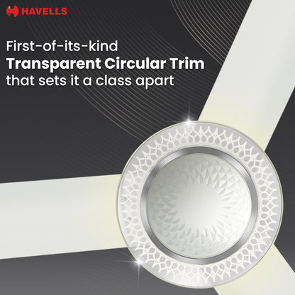 Havells CERA BLDC 1200mm Premium Underlight Ceiling Fan with 100% Pure Copper|Reverse Rotation|Remote Controlled |Watt: 35|Air Flow: 225 cmm|Speed: 350 RPM| 2 Years Manufacturer Warranty (Pearl White)