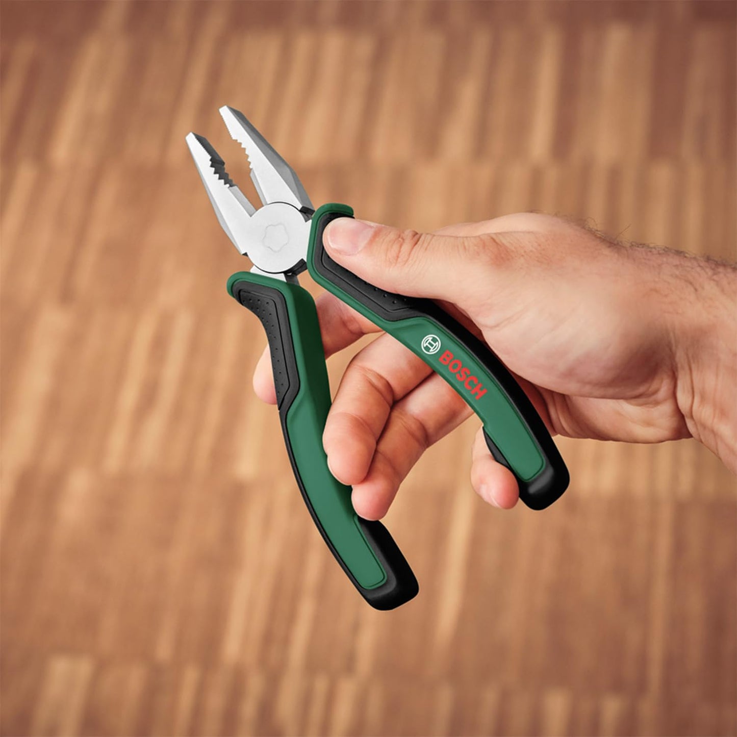 BOSCH Combination Pliers 180mm (7") | Versatile for Gripping, Cutting, Twisting, Bending | Durable Carbon Steel | Ergonomic Anti-Slip Handles | Precision-Machined Jaws for Clean Cuts