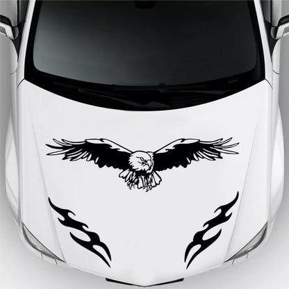 Akshar Arts Bhuwana Flying Eagle Stickers for car Hood, Window & Rearshield 50Flying Eagle Stickers for car Hood, Window & Rearshield 50x14 cm (Black) x30 cm (Black)