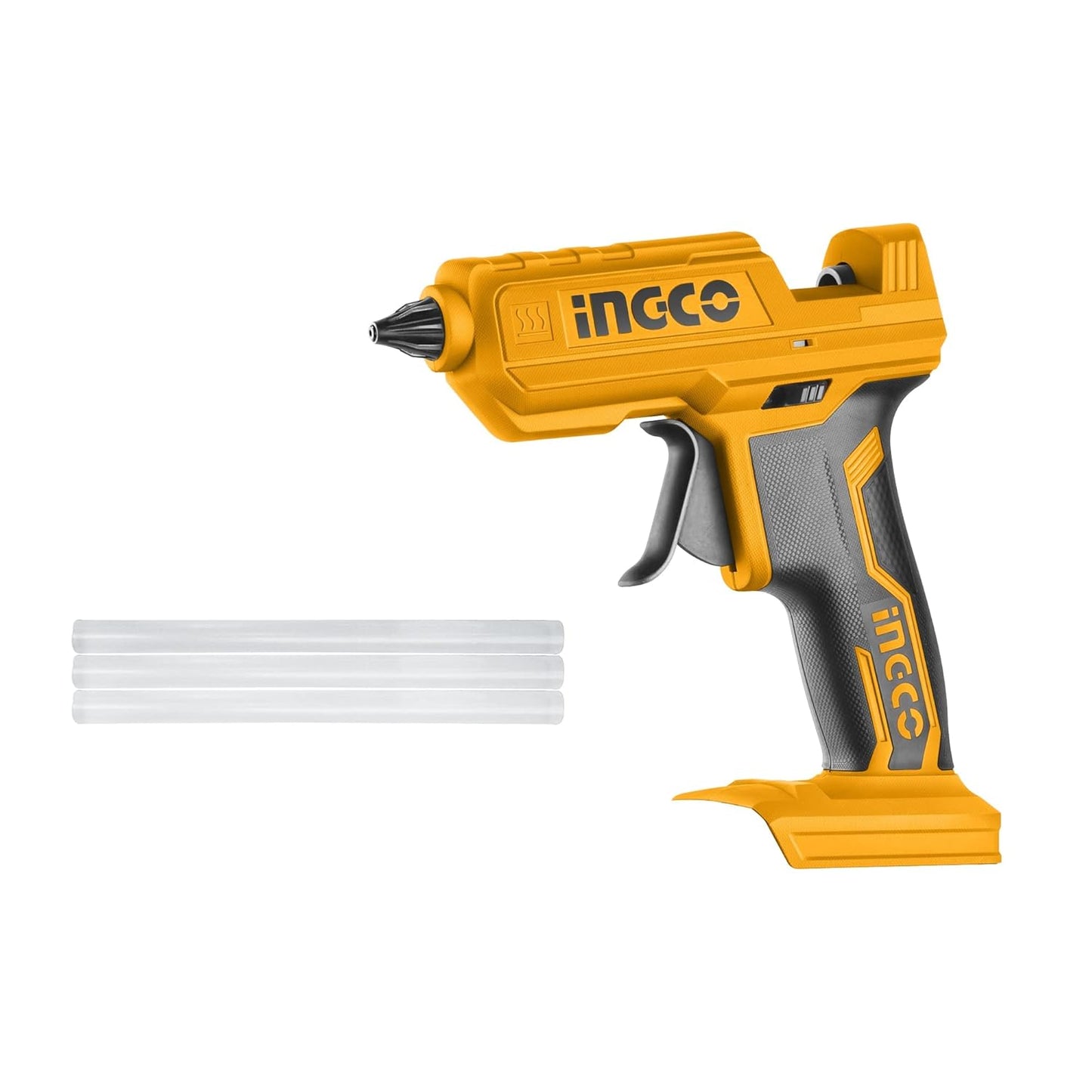 INGCO 20V Cordless Glue Gun, Battery & Charger not Included, 15-18g/min | 11.2mm Glue stick diameter | 60s Heat-up time Mini Hot Glue Gun With 3 pcs Glue Sticks for Crafts DIY Arts Home Quick Repairs