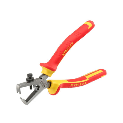 STANLEY FATMAX® 0-84-010 VDE Wire Stripper Pliers, 170mm (6.5''), Ideal For Stripping Multiple & Single Strand Wires From 0.75 to 6 mm², Red and Yellow