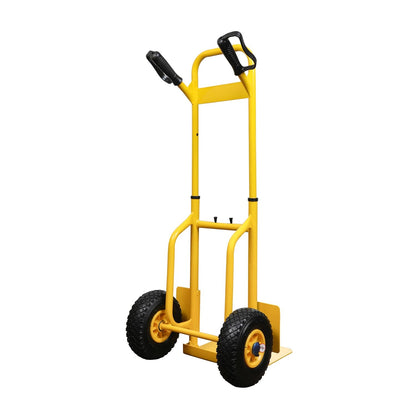 STANLEY SXWT-FT520 Steel Folding Handtruck,120kg Load Capacity,Ergonomic Handle with Knuckle Protection,10" Large Pneumatic Wheels,Foldable Base Plate,Open Dimn: 52x48x113 cm,Folded Dimn: 28x48x80 cm