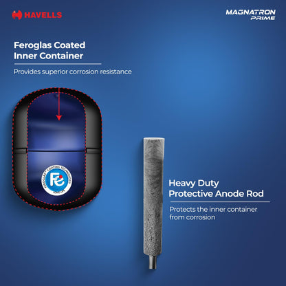 Havells Magnatron Prime 25L Storage Water Heater(Geyser)|Induction Technoloy|No Heating Element|25% Faster Heating|30,000 Rs Electricity Saving in 5 Year|Suitable For Hard Water|Scaling Resistant