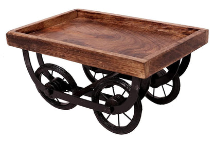 Udaipur Handicrafts Wooden Tray, thela, Ready Rehday/Rady Shape for Serving Tray Tea, Coffee, Food, for Kitchen Product Decorative Decorate Items Wood Tray