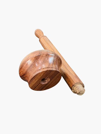 Udaipur Handicrafts| Dal Ghotni | Pappugutthi | Sheesham Wood Madhani | Parrupu Mathu | Ravi | 13.3 in Height | 3 x 2 inch Masher Size | Brown Color
