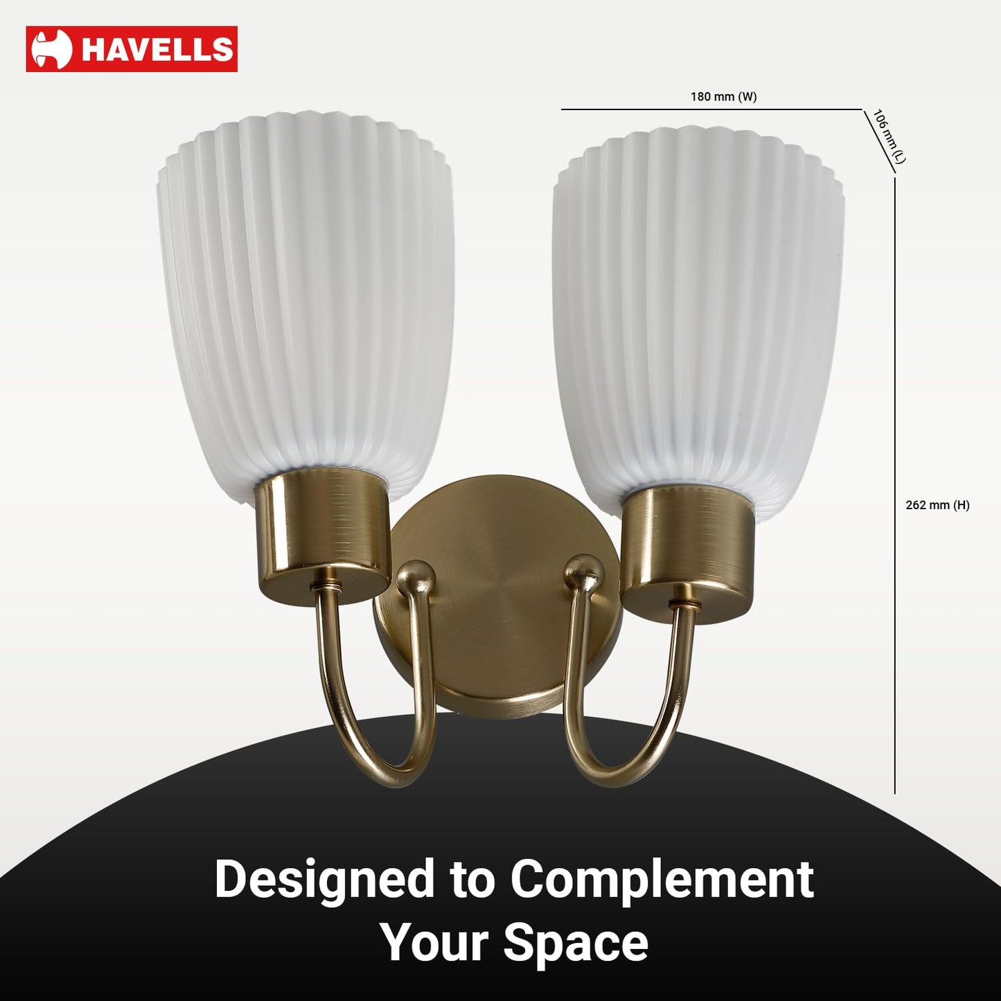 Havells Venz Indoor Wall Light | Antique Bronze Durable Frame & Ambient Glow Diffuser | B22 Holder Compatible | Elegant Dual Light Wall Lamp for Living Rooms, Bedrooms & Hallways