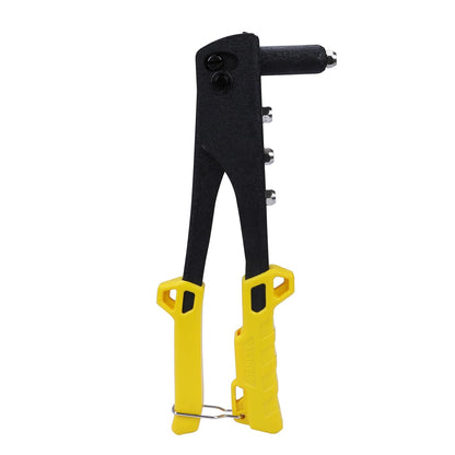 STANLEY STHT69800-8 Heavy Duty Riveter Set with 4 Nozzles & Anti-Corrosion Properties Ideal for Joining & Fabrication of Sheet Metals, Leather & Plastic Parts, YELLOW & BLACK