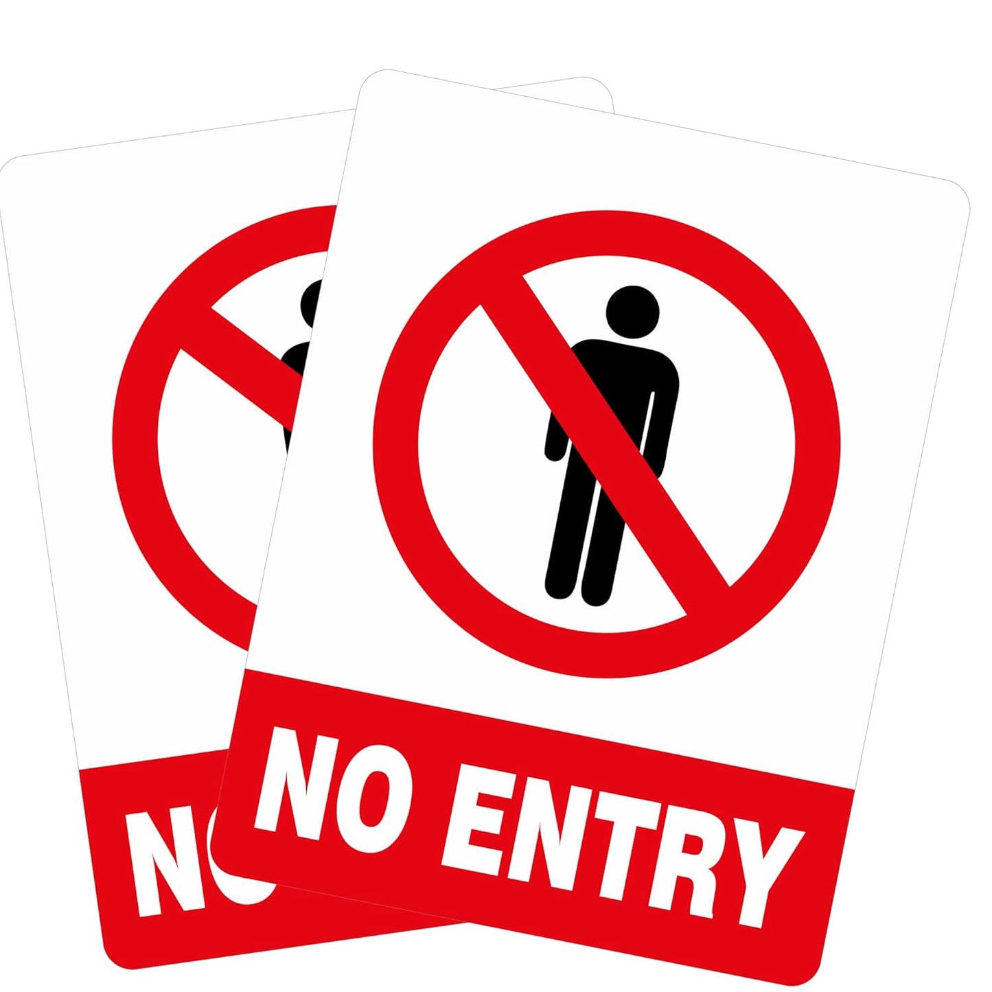 Akshar Arts Bhuwana No Entry Sign Sticker – 30x22.8 cm Large Do Not Enter Safety Decal | Waterproof & UV-Resistant Vinyl Warning Sticker for Offices, Shops, Factories, Parking & Restricted Areas – Set of 2
