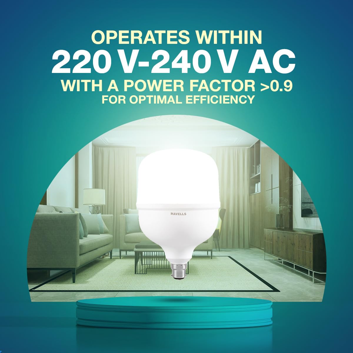 Havells 50W high wattage Bulb | High CRI & High Efficiency | Energy Efficient | Mercury-Free | 4KV Surge Protection | 100 Lumens Per Watt |Cool Day Light (6500K) b22d