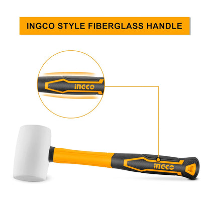 INGCO Rubber Hammer, Rubber Mallet for Masonry, Woodwork, Fittings for Home, DIY, Mechanic Use