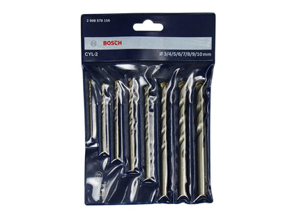 Bosch Professional Impact Drill Bit / Masonry Drill Bit Set With Diameter 3mm, 4mm, 5mm, 6mm, 7mm, 8mm, 9mm, 10mm, Pack Of 8