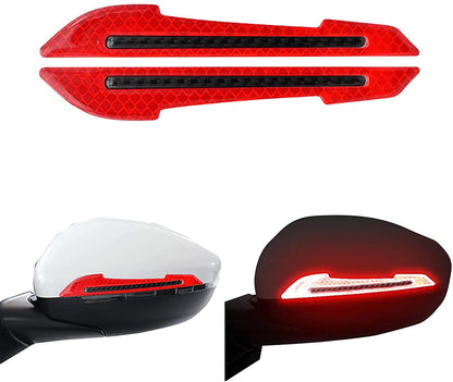 Akshar Arts Bhuwana  2 Pieces Reflective Car Stickers Set Rearview Mirror Reflective Warning Stickers Car Side Reflective Stickers for Car Safety (Red) for Maruti S Presso