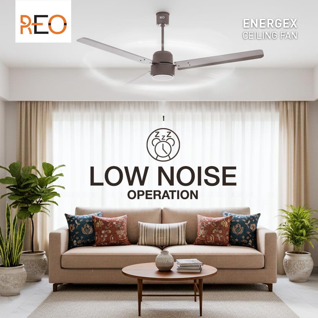 Havells REO Energex BLDC 1200MM Ceiling Fan "Fixed Price Always" | Air Flow: 220 CMM| Speed: 350 RPM| Reverse Rotation Mode| Timer Setting| 2 Year Door Step Warranty By Manufacturer (Stone Grey)
